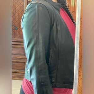 Wilson’s leather size medium, black leather ‘motorcycle’ jacket
